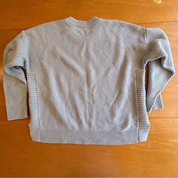 Madewell L pale blue grey boxy, oversize popcorn knit sweater - Picture 8 of 9